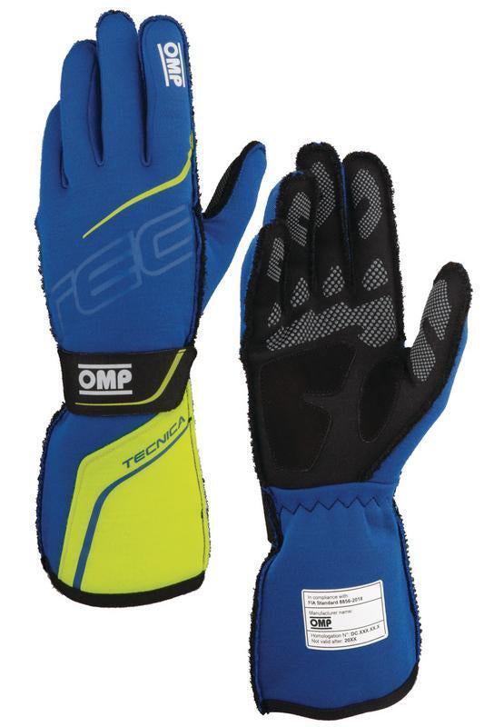 OMP TECNICA GLOVES FIA 8856-2018 NAVY BLUE / ROYAL BLUE SZ XS