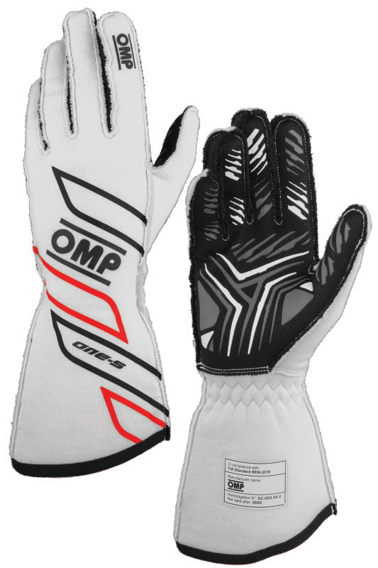 OMP ONE-S GLOVES my2025 FIA 8856-2018 WHITE SZ M
